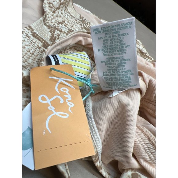 Womens Post Mastectomy Square Neck One Piece Swimsuit Kona Sol Snake Print Large - Picture 7 of 8